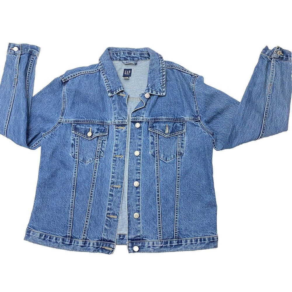 Vintage GAP Jean Cotton Denim Jacket Women's XL Medium Wash Y2K